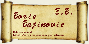 Boris Bajinović vizit kartica